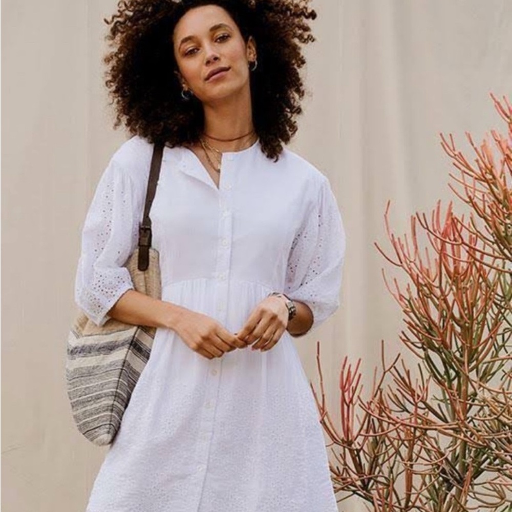 Matilda Jane Good Hart Montrose Dress XXL White Cotton Eyelet Lace Boho Peasant